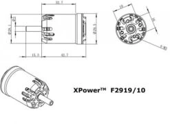XPower F2919/10 Light 1480 RPM/V 83g Cased Outrunner 9 XPower F2919/10 Light 1480 RPM/V 83g Cased Outrunner -Hyper Flight Store xpower f2919 10 light 1480 rpm v 83g cased outrunner 40